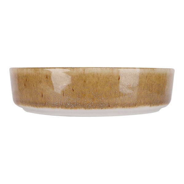 A brown and white porcelain Cosy & Trendy Melia bowl with a brown rim.