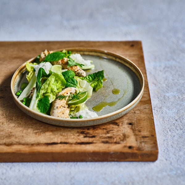 Cosy & Trendy Melia 10 5/8" Green Porcelain Raised Plate - 12/Case