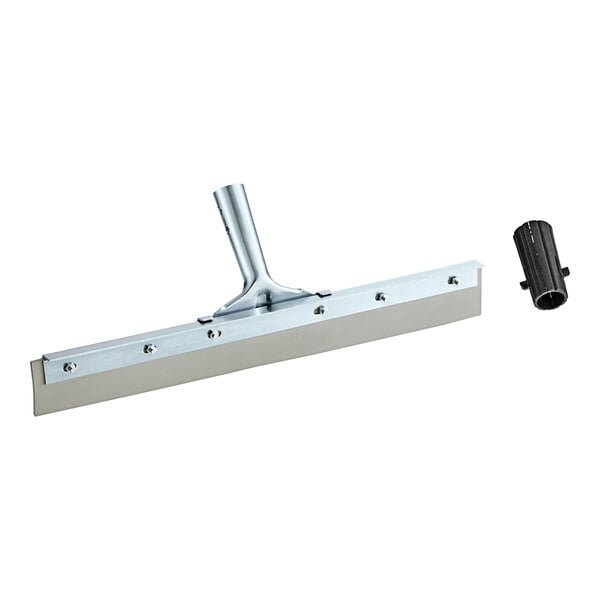 Lavex 18" Rubber Floor Squeegee with Metal Frame and Threaded Adapter