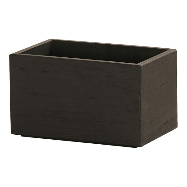 A black rectangular Brooklyn display box with an angled lid.