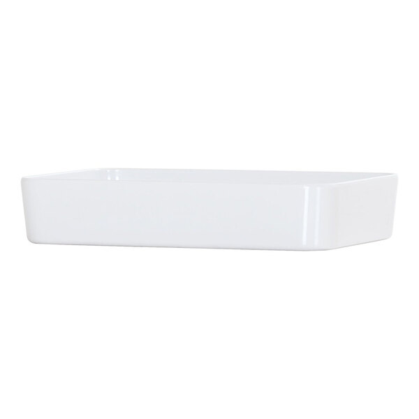 A white rectangular Cal-Mil melamine bento box insert.