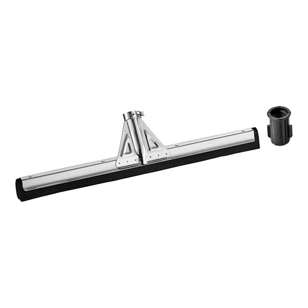 A 22-inch black double neoprene foam floor squeegee with a metal frame and a separate threaded adapter.