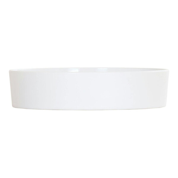 A white Cal-Mil melamine bowl.