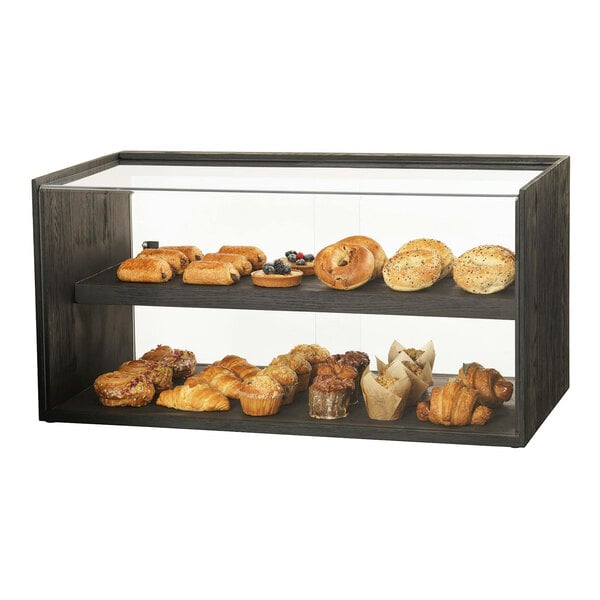 A Brooklyn 2-tier display case filled with pastries.