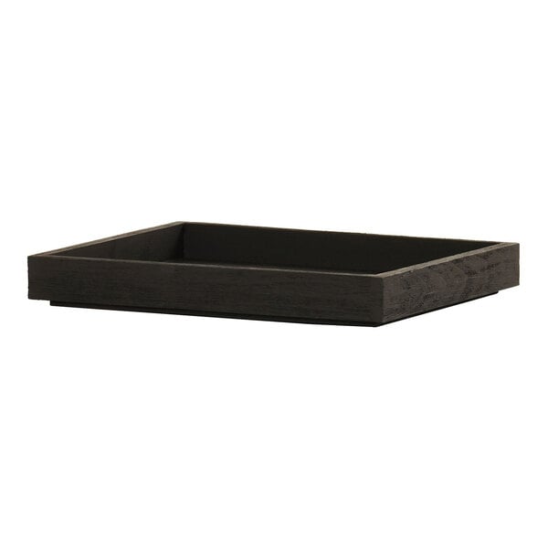 A black rectangular Cal-Mil wooden tray.