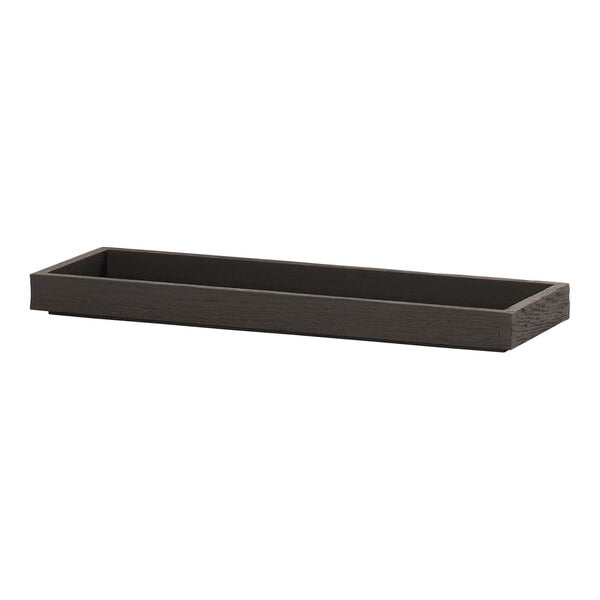 A black rectangular tray with a white background.