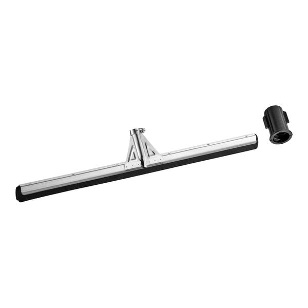 Lavex 30" Black Double Neoprene Foam Floor Squeegee with Metal Frame and Threaded Adapter