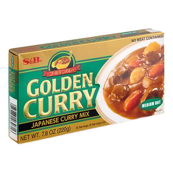 A case of S&B Golden Curry Sauce Mix on a counter.