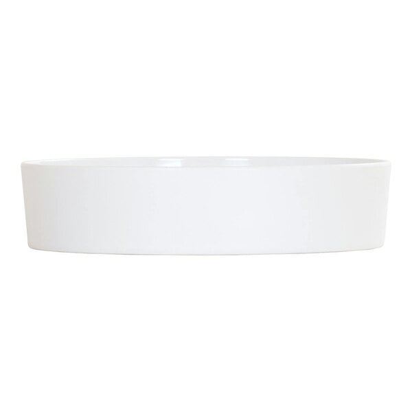 A Cal-Mil white round melamine bowl.