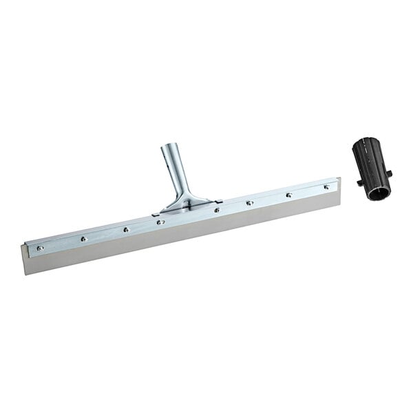 Lavex 24" Rubber Floor Squeegee with Metal Frame and Threaded Adapter