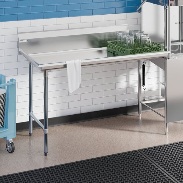 Steelton 5' Left Side 18-Gauge Stainless Steel Clean Dishtable
