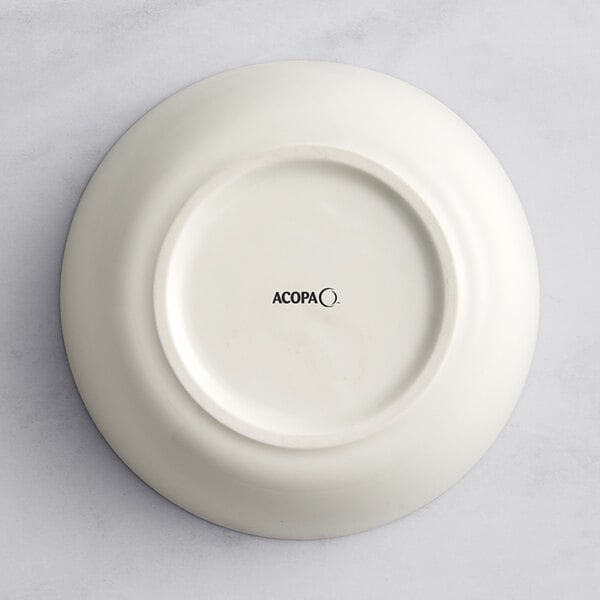 A beige Acopa Cape porcelain bowl on a white background.