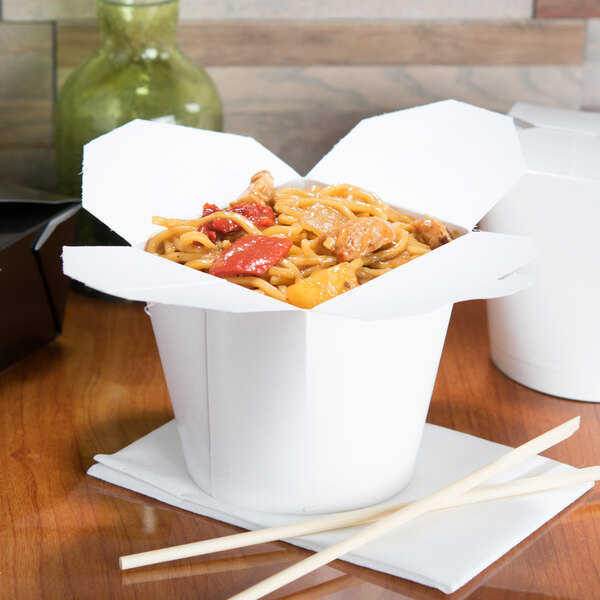 16 oz Takeout Boxes Food Containers White Paperboard Chinese Asian