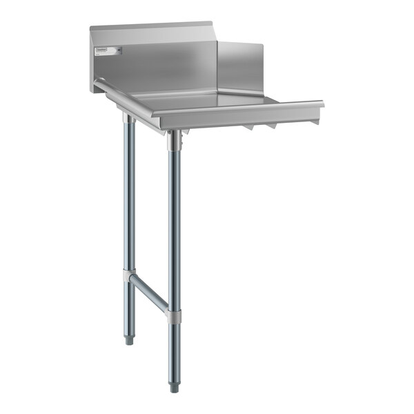 A 2-foot left side 18-gauge stainless steel clean dishtable.