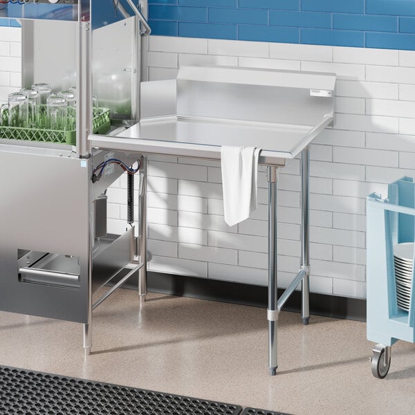 Steelton 3' Right Side 18-Gauge Stainless Steel Clean Dishtable