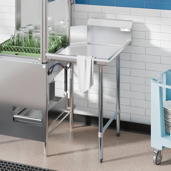 Steelton 2' Right Side 18-Gauge Stainless Steel Clean Dishtable