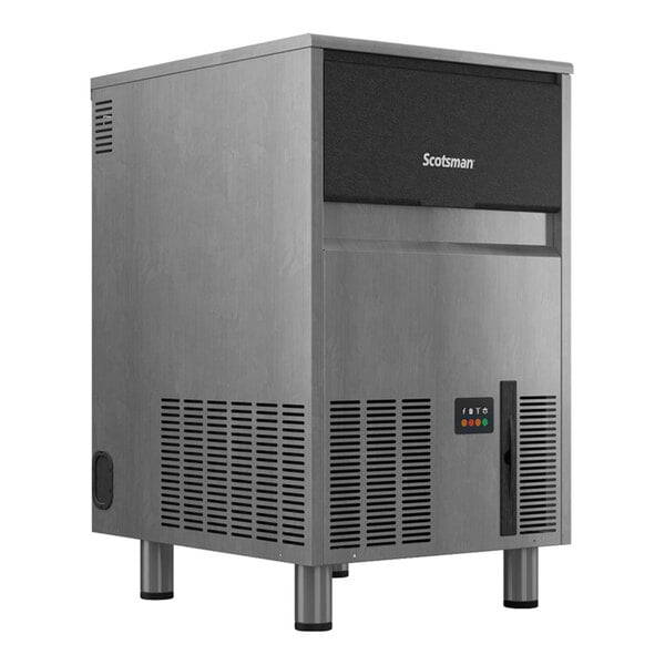 A large rectangular stainless steel metal box with a black top.