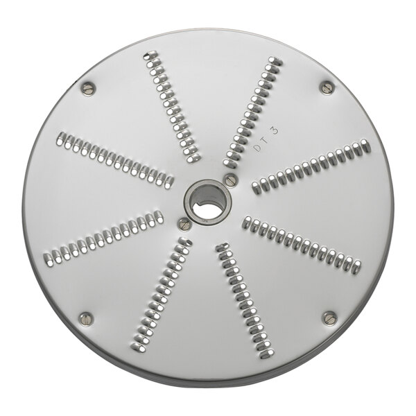 An Edlund VariCut grating disc with circular holes.