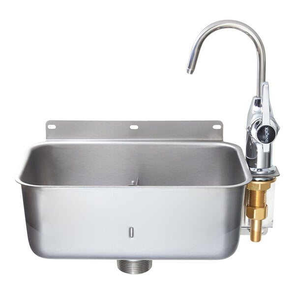 Krowne Royal Series 16-153L 9 7/8" Stainless Steel Front-Mount Dipper Well with Faucet
