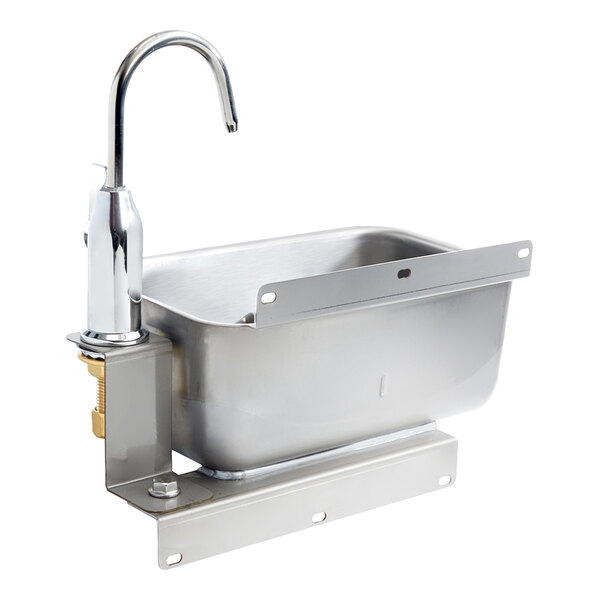 Krowne Royal Series 16-153L 9 7/8" Stainless Steel Front-Mount Dipper Well with Faucet
