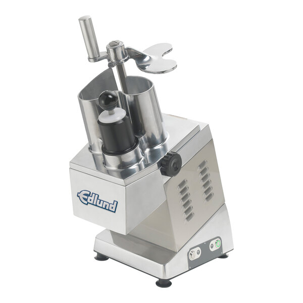 An Edlund VariCut Deluxe food processor with a stainless steel blade.