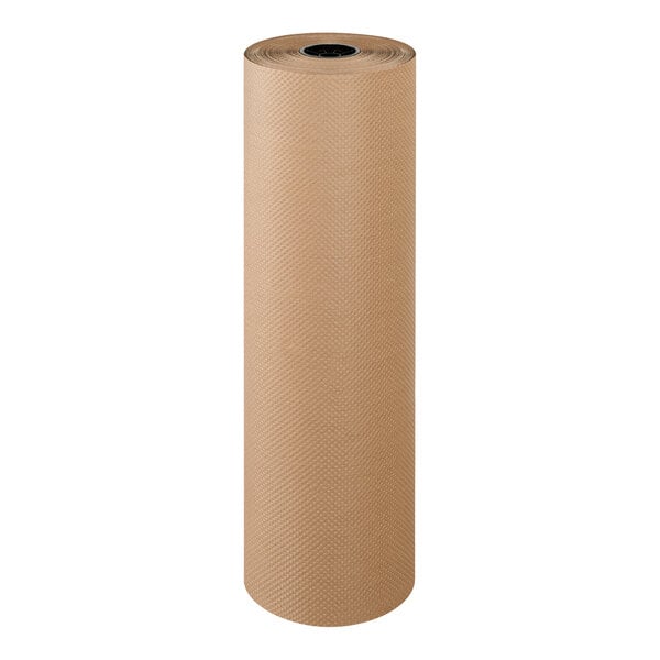 Lavex 36" x 300' 60 lb. Indented Natural Kraft Packing Paper Roll