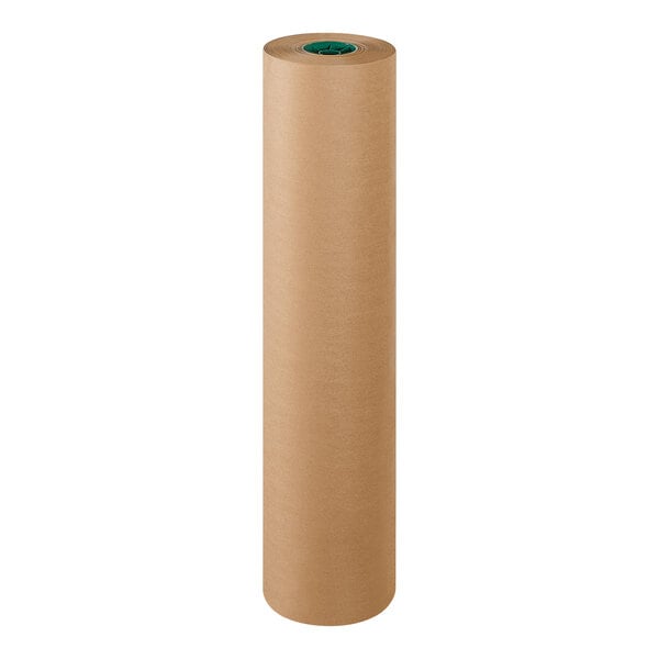 Lavex 36" x 600' 50 lb. Poly-Coated Kraft Packing Paper Roll