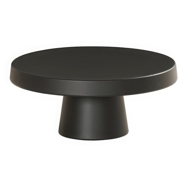 A black round Cal-Mil cake pedestal.