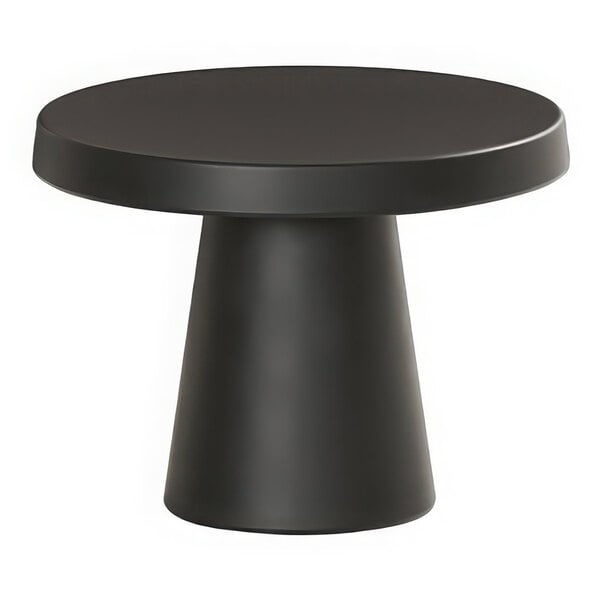A black cylindrical pedestal with a round black base.