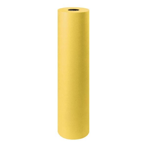 Lavex 36" x 1,000' 50 lb. Yellow Kraft Packing Paper Roll