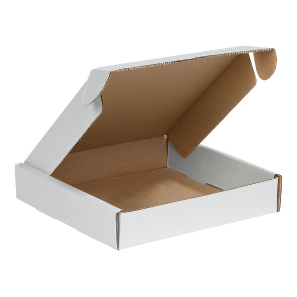 A white Lavex cardboard mailer box with the lid open.