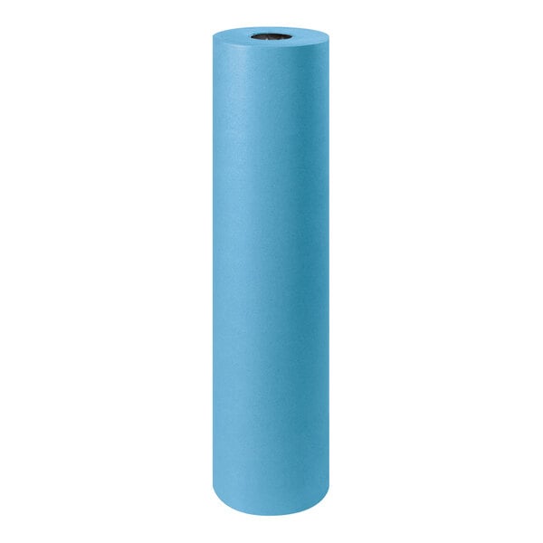 Lavex 36" x 1,000' 50 lb. Blue Kraft Packing Paper Roll
