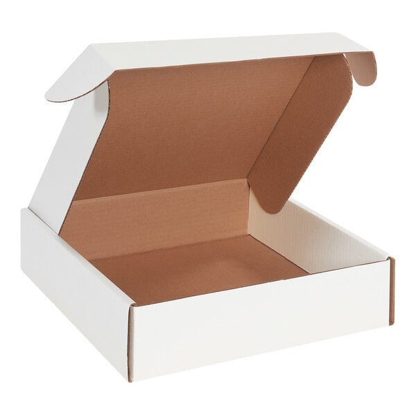 A white box with a lid open.