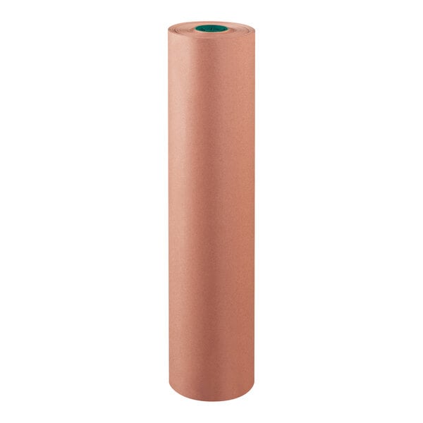 A roll of Lavex red rosin paper on a white background.