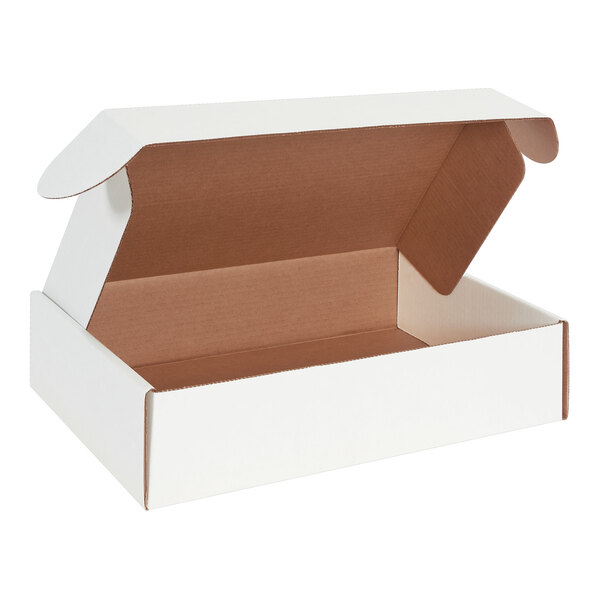 A white box with a lid open.
