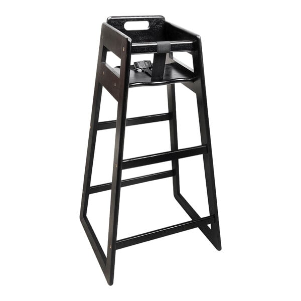 CSL Youngstar Bar Height Wood High Chair with Black Finish - Assembled