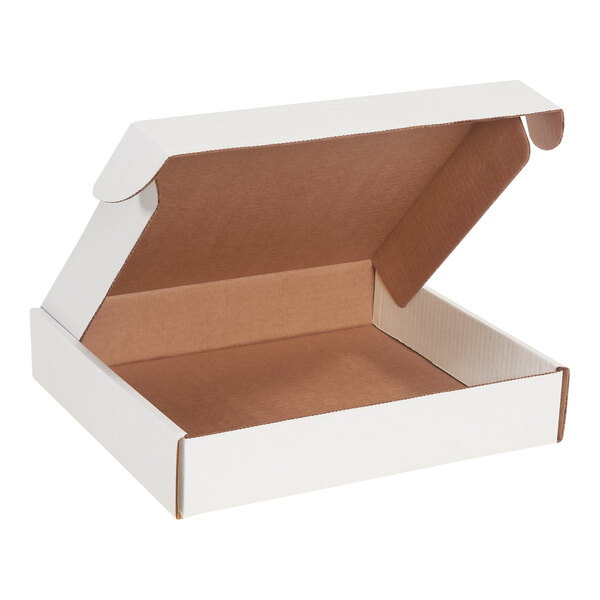 A white box with a lid open.