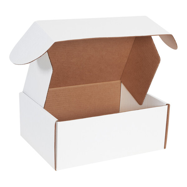 A white box with a lid open.