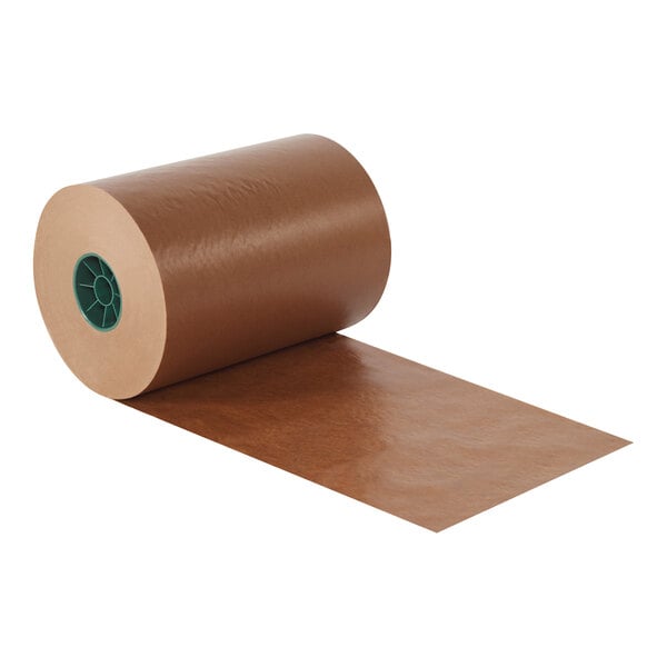 A Lavex waxed kraft packing paper roll.