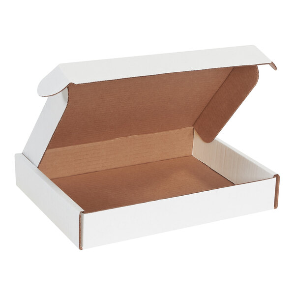 A white box with a lid open.