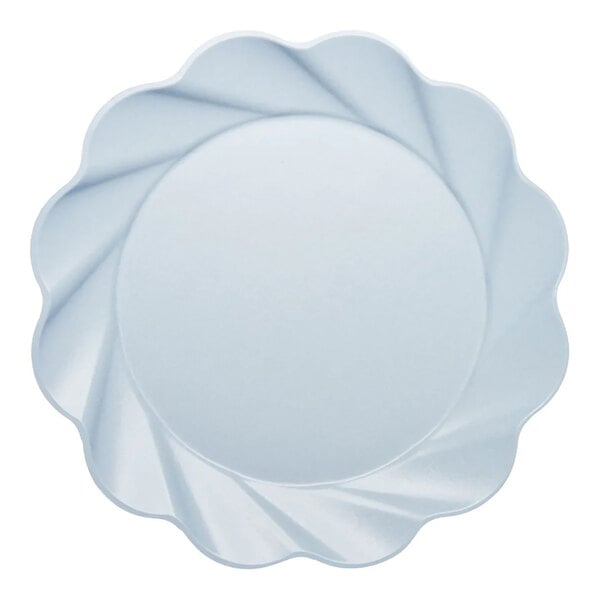 A white plate with a wavy edge.