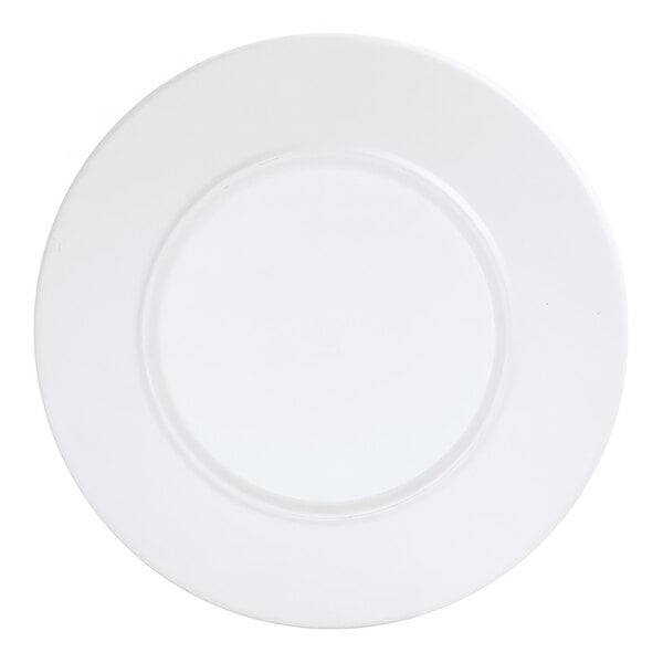 A white plate with a white border.