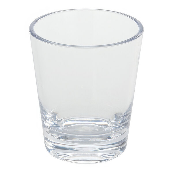 An American Metalcraft clear Tritan plastic old fashioned glass.
