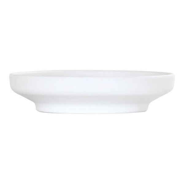 A white Cal-Mil Nova melamine bowl/plate.