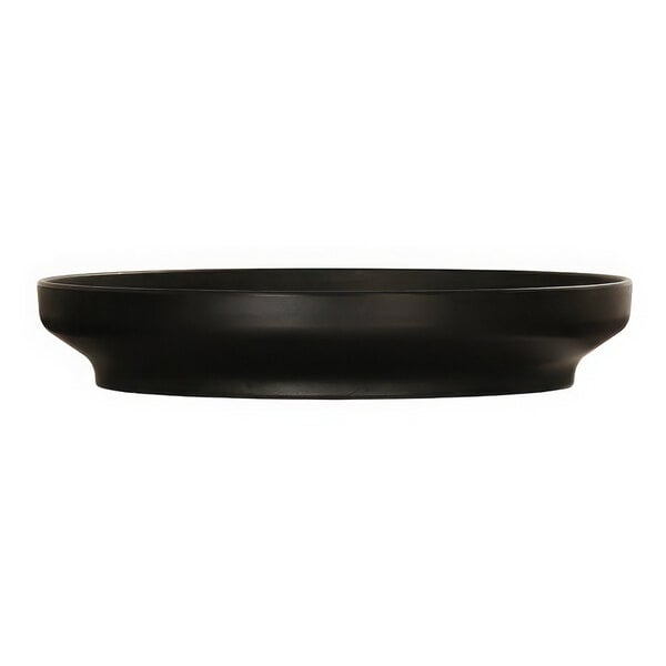 A black Cal-Mil melamine bowl with a white background.