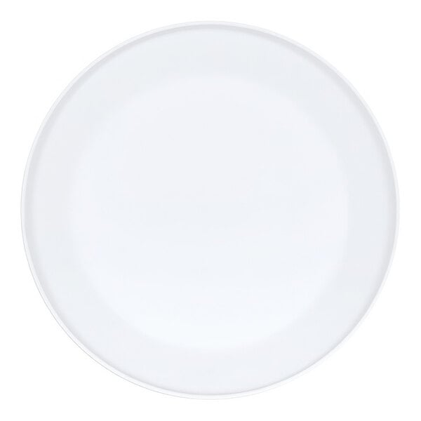 A white Cal-Mil Nova melamine bowl/plate with a white rim.