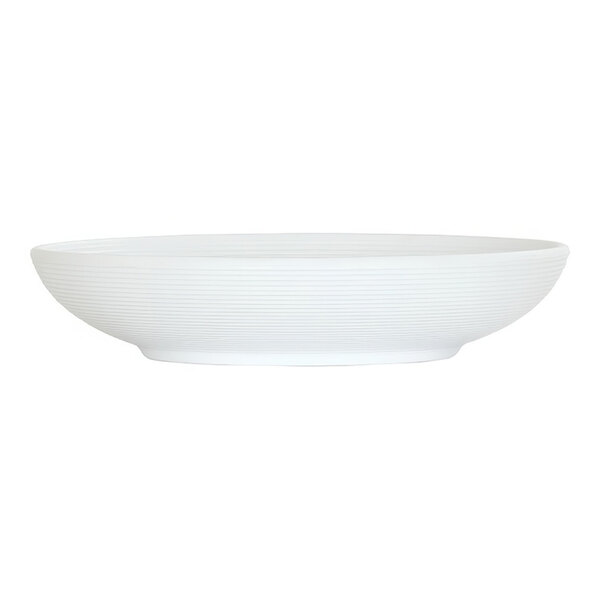 A white Cal-Mil melamine bowl.