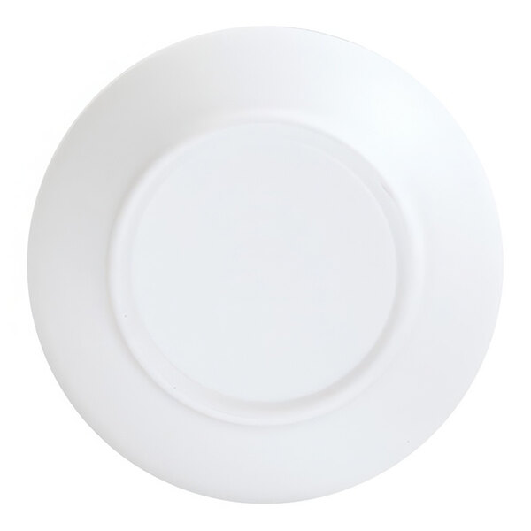 A white Cal-Mil melamine soup bowl with a circular edge.