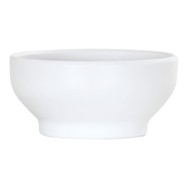 A Cal-Mil white melamine soup bowl on a white background.