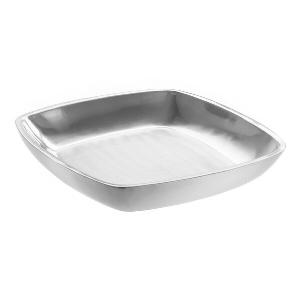 An American Metalcraft stainless steel square pan with a brushed finish.